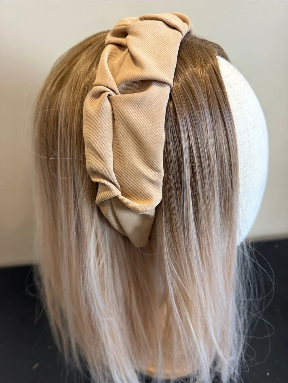 Padded Twisted Headband in Beige for Women